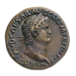 ローマ出土のローマ帝国硬貨、西暦65年